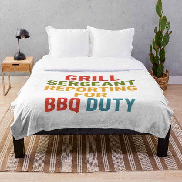 Item preview, “Grill Sergeant — Reporting for BBQ Duty” — Funny Retro Dad BBQ Shirt designed and sold by RetiredAndRude.
