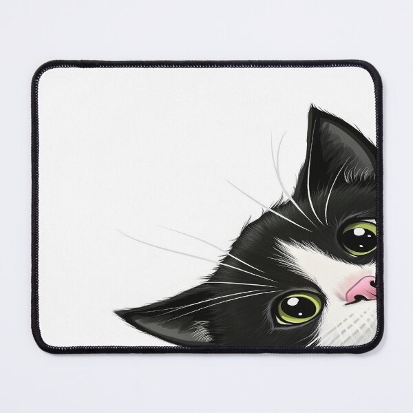 Item preview, Curious black and white kitten designed and sold by Tainime.