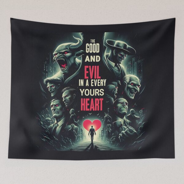 Item preview, Good Evil Demon Silhouette Heart designed and sold by Voodoo Store Paranormal Collections.