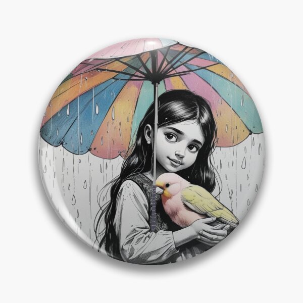Item preview, Girl With a Parrot and a Colorful Umbrella 4 designed and sold by AlinaSCorner.