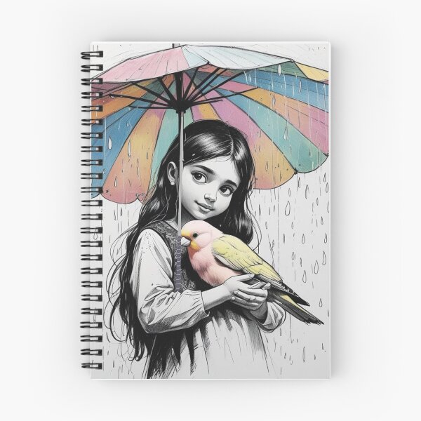 Item preview, Girl With a Parrot and a Colorful Umbrella 4 designed and sold by AlinaSCorner.