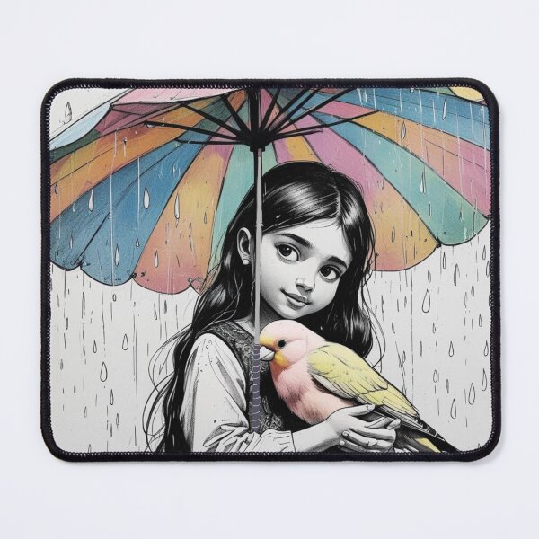 Item preview, Girl With a Parrot and a Colorful Umbrella 4 designed and sold by AlinaSCorner.