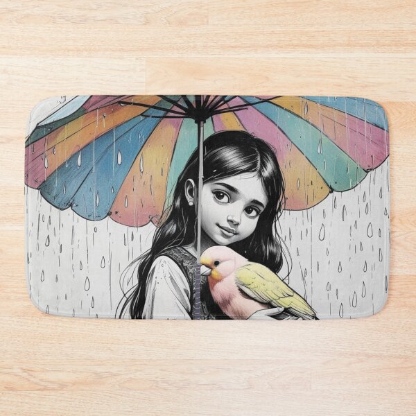 Item preview, Girl With a Parrot and a Colorful Umbrella 4 designed and sold by AlinaSCorner.