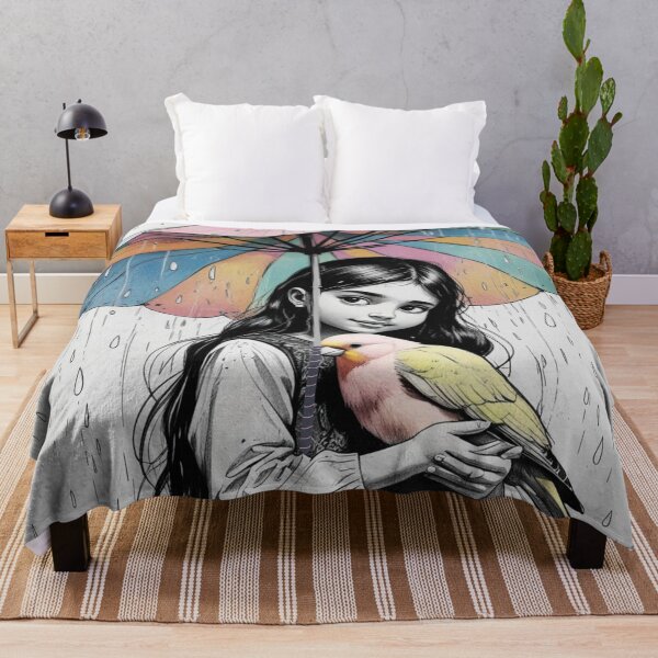 Item preview, Girl With a Parrot and a Colorful Umbrella 4 designed and sold by AlinaSCorner.