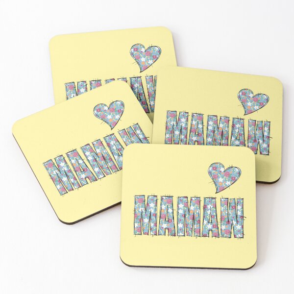 Item preview, MAMAW Floral Stitch Pattern With Yellow Background  designed and sold by missmann.