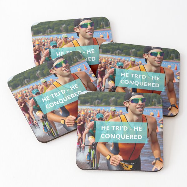 Item preview, He Tri’d — He Conquered | Triathlon Motivation Design designed and sold by Triathlongram.