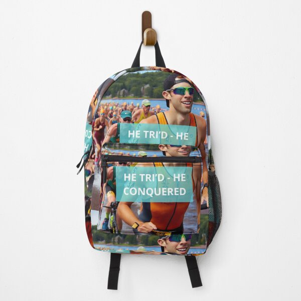 Item preview, He Tri’d — He Conquered | Triathlon Motivation Design designed and sold by Triathlongram.