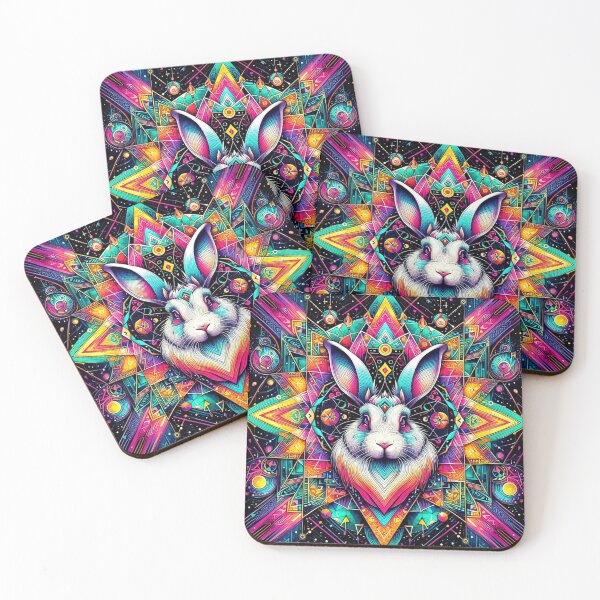 Item preview, Colorful geometric decorative mystic bunny  designed and sold by Dogandesighn.