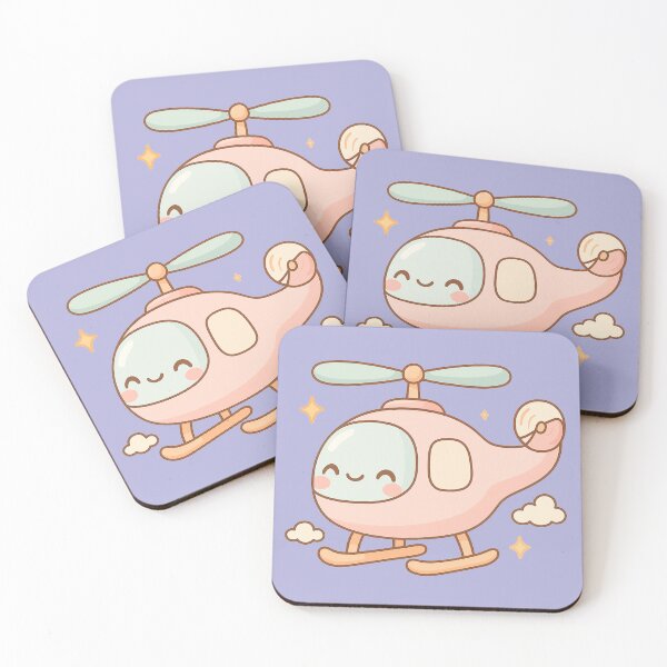 Item preview, Cute Pastel Helicopter Cartoon | Kawaii Aircraft Design for Kids and Aviation Lovers designed and sold by Tidarat-27.