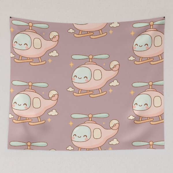 Item preview, Cute Pastel Helicopter Cartoon | Kawaii Aircraft Design for Kids and Aviation Lovers designed and sold by Tidarat-27.