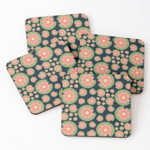 Item preview, Lily Pond - Navy designed and sold by Honey Crystal Fashion and Homegoods .