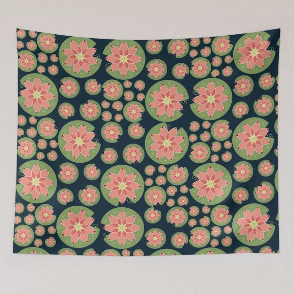Item preview, Lily Pond - Navy designed and sold by Honey Crystal Fashion and Homegoods .