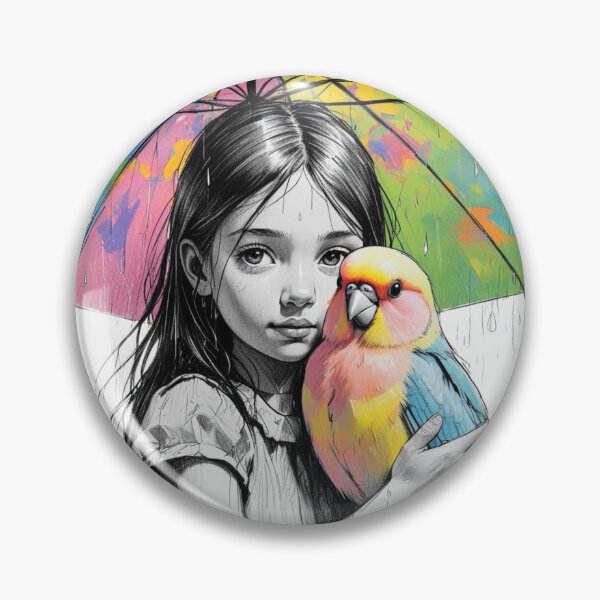 Item preview, Girl With a Parrot and a Colorful Umbrella 5 designed and sold by AlinaSCorner.