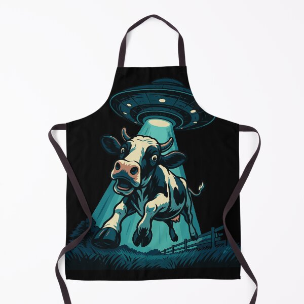 Item preview, Alien Cow Abduction – Retro Vector UFO Artwork for Sci-Fi Lovers designed and sold by huntersdesign03.