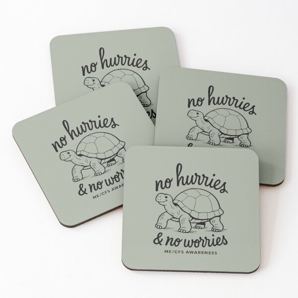Item preview, NO HURRIES AND NO WORRIES - ME/CFS AWARENESS - Slow Turtle - Black designed and sold by Darling DeDe.