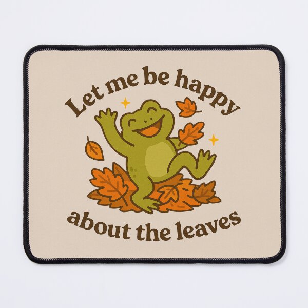 Item preview, Frog – Let Me Be Happy About the Leaves | Cute Fall Sticker designed and sold by SnugbugStudios.