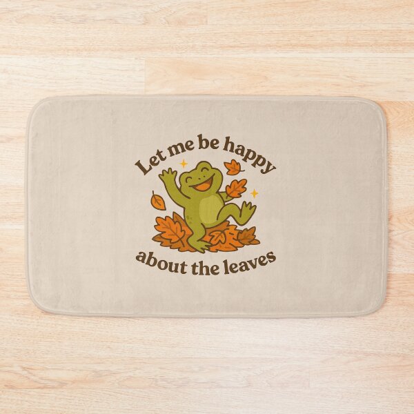 Item preview, Frog – Let Me Be Happy About the Leaves | Cute Fall Sticker designed and sold by SnugbugStudios.