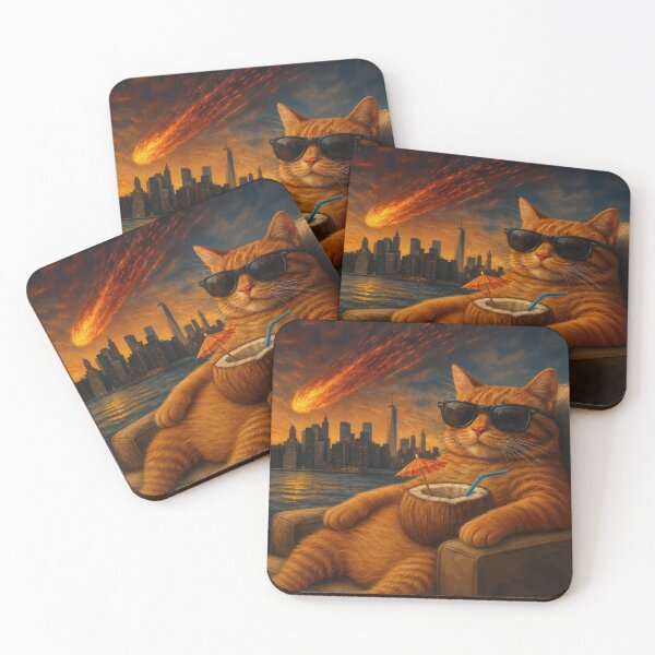 Item preview, Chill Cat Watching the Apocalypse – Funny End of the World Art designed and sold by Arcaucil.