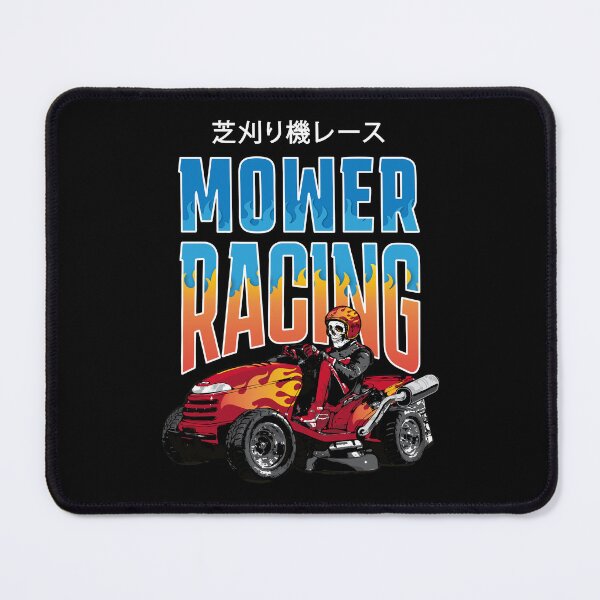 Item preview, Lawnmower Racing - Flames - White Text - Lawn Mower Racing designed and sold by RaceDayRags.