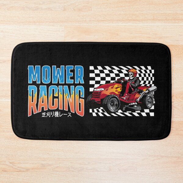 Item preview, Lawnmower Racing - Flames - White Text - Lawn Mower Racing designed and sold by RaceDayRags.