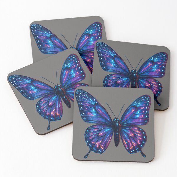 Item preview, Futuristic neon butterfly – glowing cyberpunk effect designed and sold by LoomisDreams.