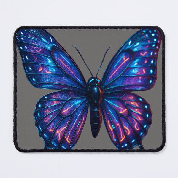 Item preview, Futuristic neon butterfly – glowing cyberpunk effect designed and sold by LoomisDreams.
