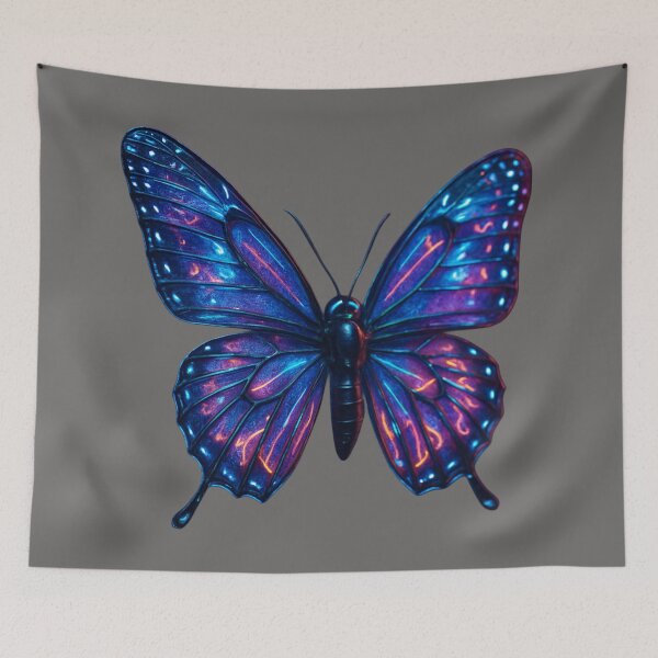 Item preview, Futuristic neon butterfly – glowing cyberpunk effect designed and sold by LoomisDreams.