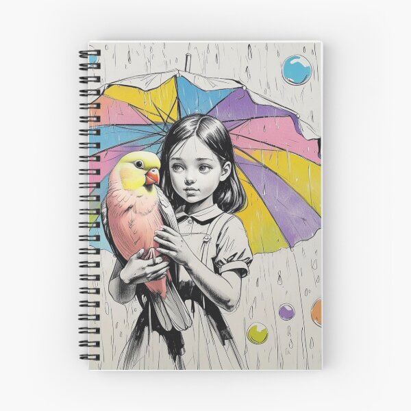 Item preview, Girl With a Parrot and a Colorful Umbrella 6 designed and sold by AlinaSCorner.
