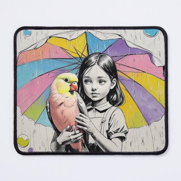 Item preview, Girl With a Parrot and a Colorful Umbrella 6 designed and sold by AlinaSCorner.