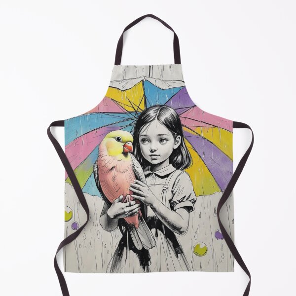 Item preview, Girl With a Parrot and a Colorful Umbrella 6 designed and sold by AlinaSCorner.