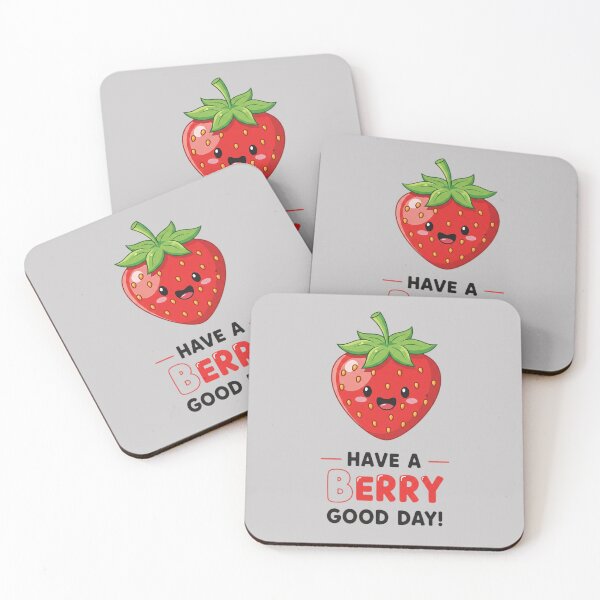 Item preview, Cute Strawberry Pun Have a Berry Good Day Kawaii Fruit Design designed and sold by WittyNest Studio.