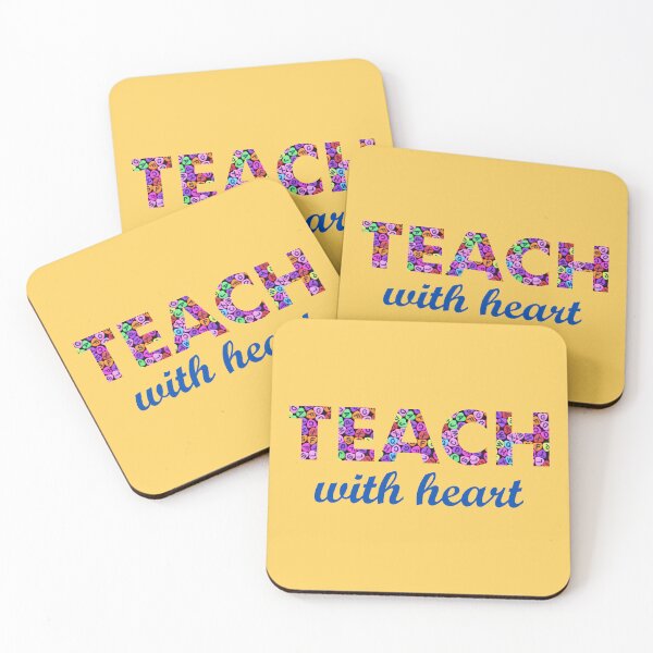 Item preview, Teach with heart, colorful hearts with letters designed and sold by Artejuli.