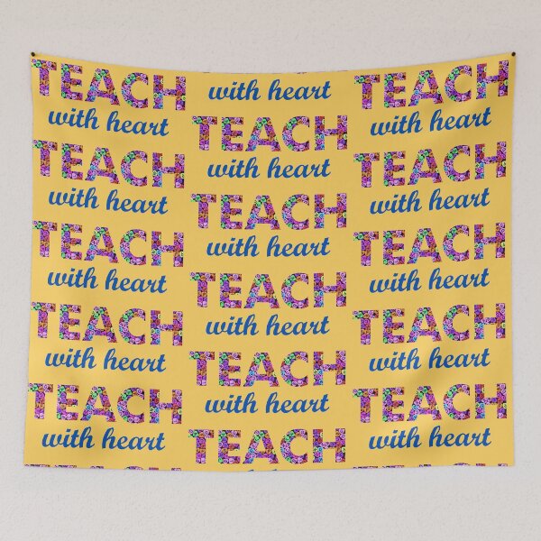 Item preview, Teach with heart, colorful hearts with letters designed and sold by Artejuli.