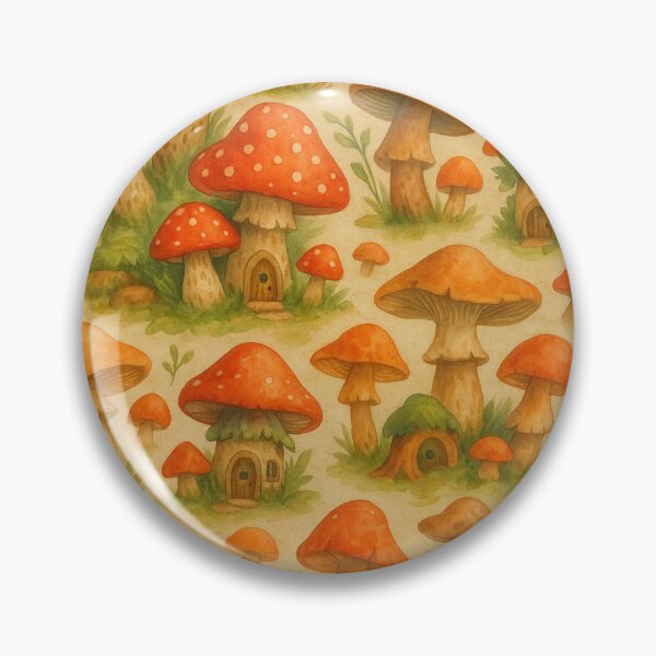 Item preview, Fairy mushroom houses – watercolor fantasy illustration designed and sold by LoomisDreams.
