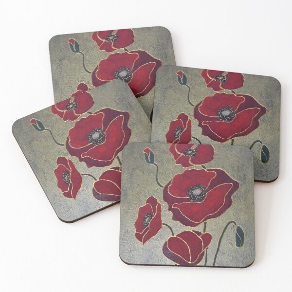Item preview, Hand Painted Velvet Poppies designed and sold by Brush & Soul.