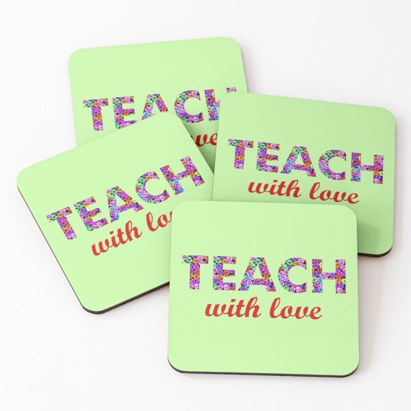 Item preview, Teach with love, colorful hearts with letters designed and sold by Artejuli.