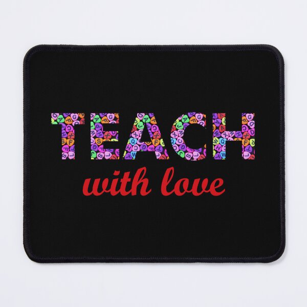 Item preview, Teach with love, colorful hearts with letters designed and sold by Artejuli.