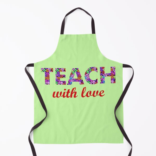 Item preview, Teach with love, colorful hearts with letters designed and sold by Artejuli.
