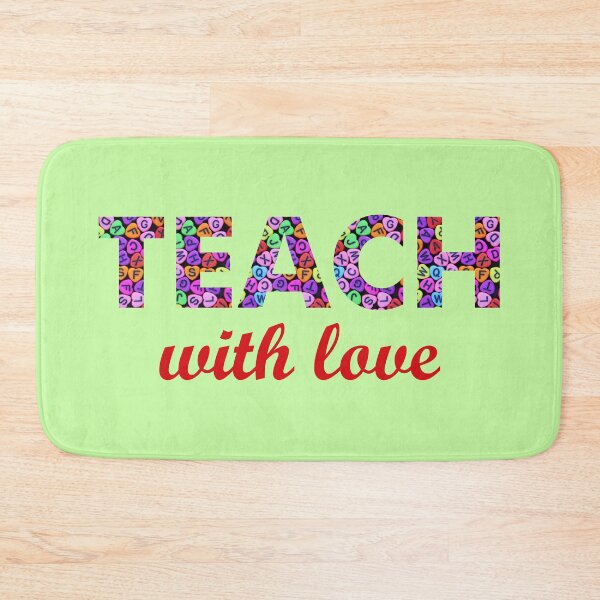 Item preview, Teach with love, colorful hearts with letters designed and sold by Artejuli.
