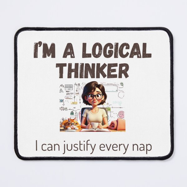 Item preview, Funny Nap Lover Shirt – I’m a Logical Thinker I Can Justify Every Nap – Smart Lazy Humor Tee, clever humor t-shirt, funny sleep quote, logical thinker gift designed and sold by BrewtifulMugs.
