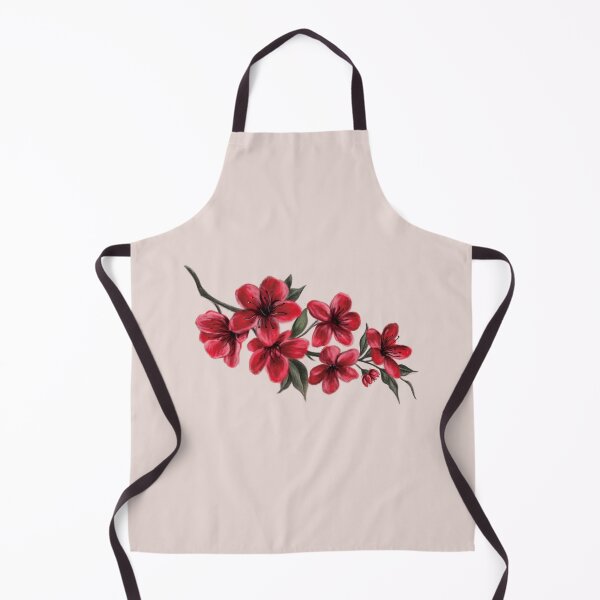 Item preview, Red Cherry Blossom Sakura Flower branch illustration designed and sold by Scarlet Swan.
