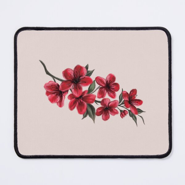 Item preview, Red Cherry Blossom Sakura Flower branch illustration designed and sold by Scarlet Swan.