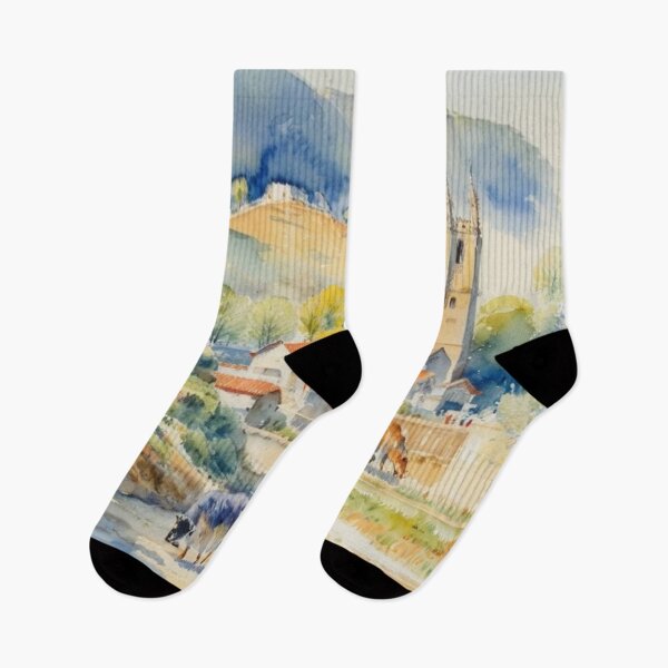 Item preview, High above widecombe2（watercolour + AI） designed and sold by artsmeow.