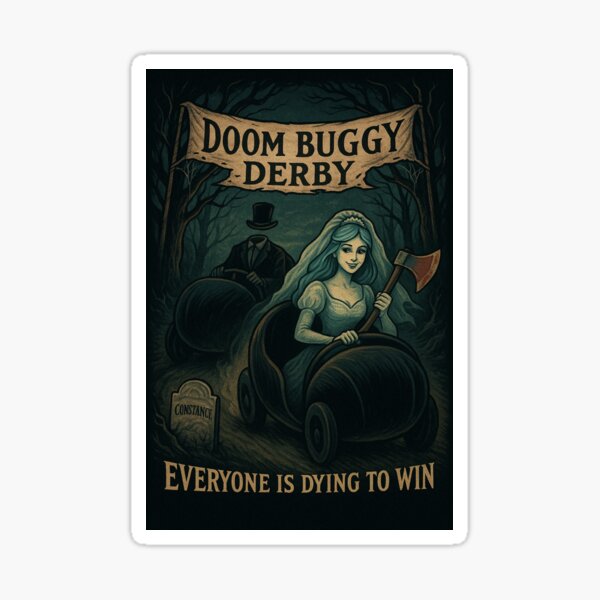 Item preview, Doom Buggy Derby Haunted Mansion Bride T-Shirt designed and sold by Zippitydodads.