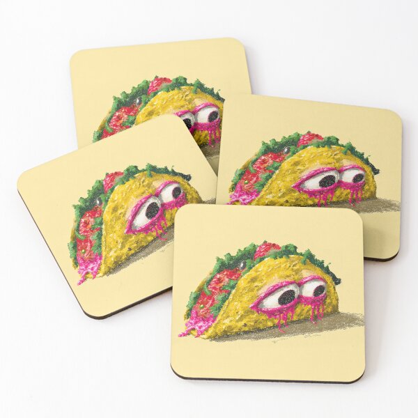 Item preview, Taco Illustration with Bold Eyes Design designed and sold by bubblegoth.
