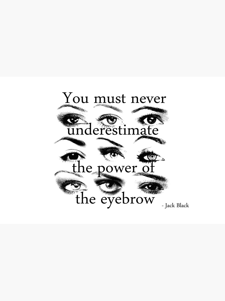 Never Underestimate The Power Of An Eyebrow Black Canvas Wall Art