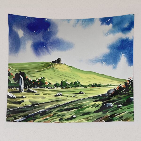 Item preview, Hay Tor from the Granite Tramway4 (watercolour + AI) designed and sold by artsmeow.