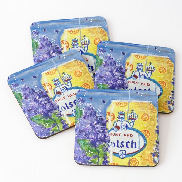 Item preview, Ruby Red Kolsch & Lilacs – Genesee Brewery-Inspired Watercolor Art designed and sold by AbbeyJo.