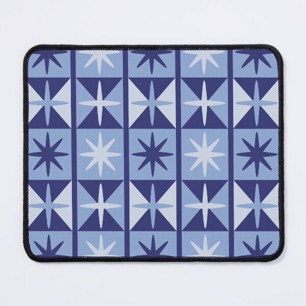 Item preview, Mid Century Modern Starburst Pattern in Blues designed and sold by tonymagnerart.