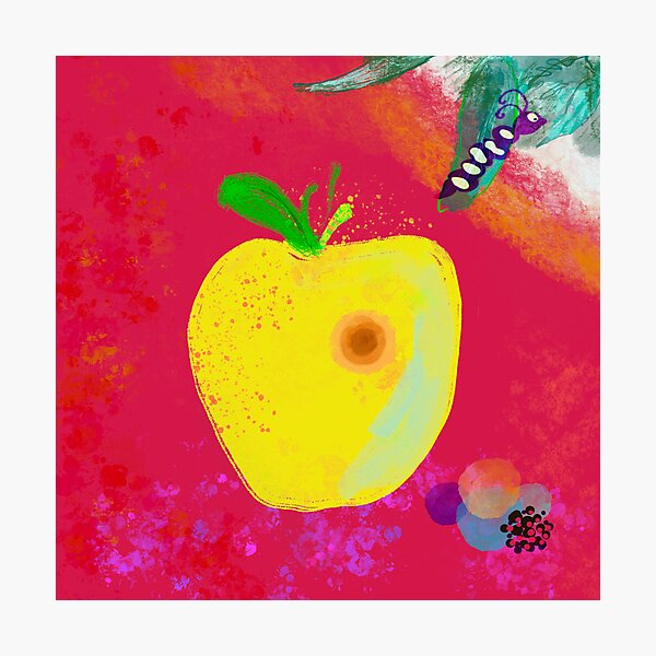 Item preview, Organic apple with caterpillar designed and sold by Shellight.